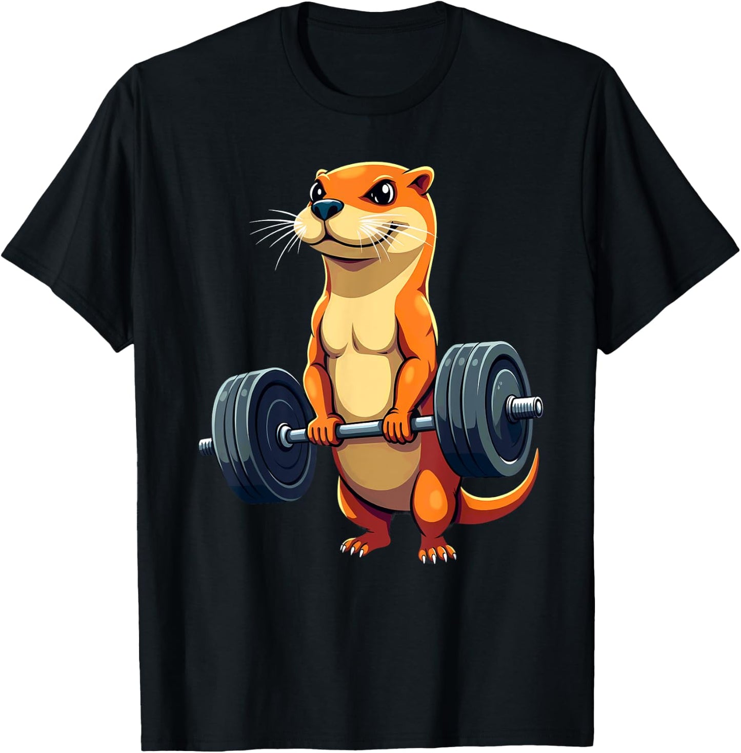 Workout Gym Otter Deadlift Weightlifting T-Shirt - T-Shirt | Black