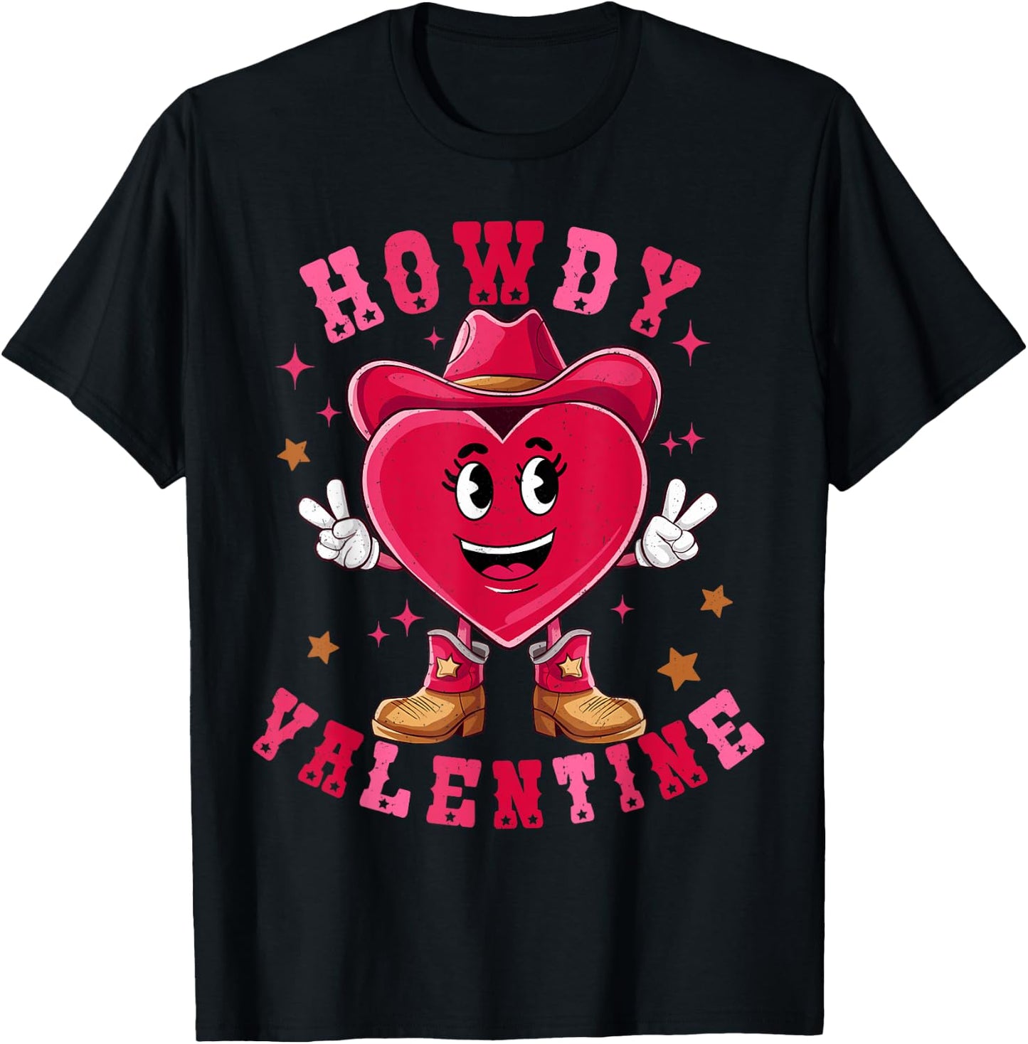 Howdy Valentine Rodeo Western Country Southern Men Women Kid T-Shirt - T-Shirt | Black
