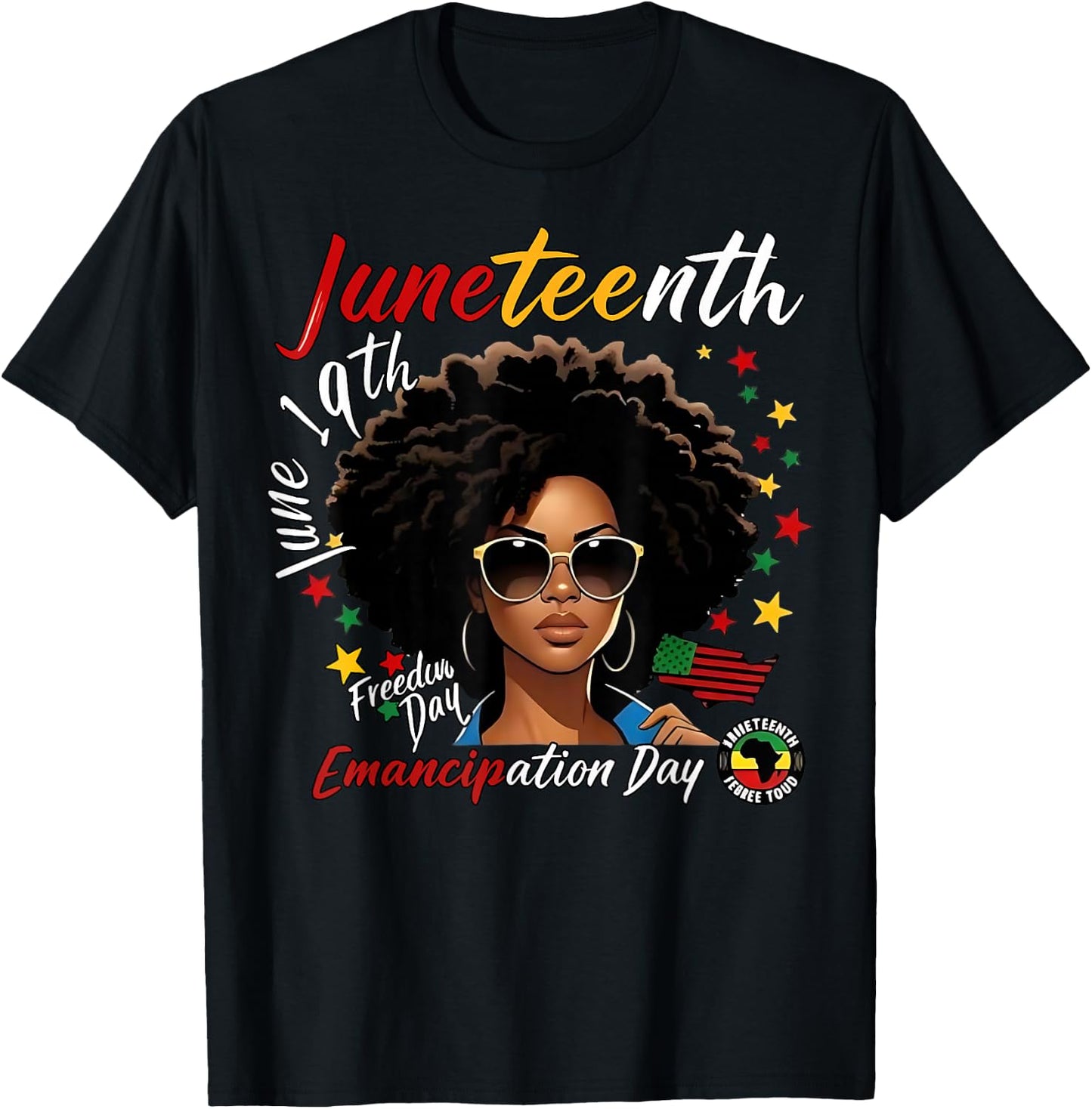 Juneteenth Emancipation Day Black June 19th 1865 Men Women T-Shirt - T-Shirt | Black