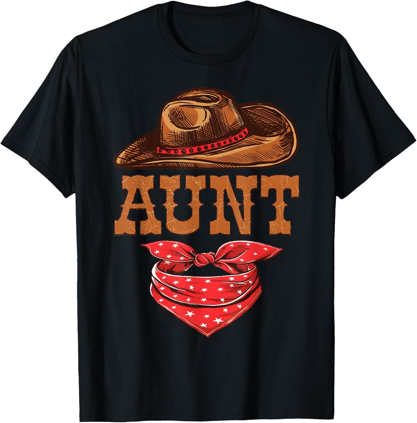 Aunt Western Birthday Cowboy Cowgirl Family Matching T-Shirt - T-Shirt | Black