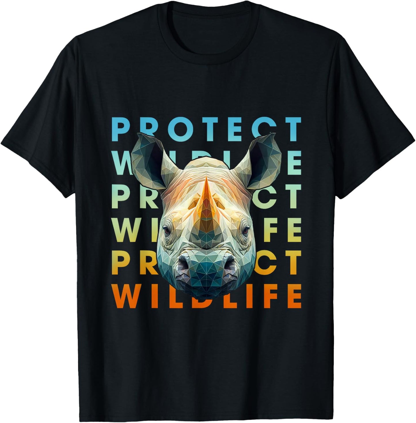 Endangered Animal Protect Wildlife Black Rhino Earth Day T-Shirt - T-Shirt | Black