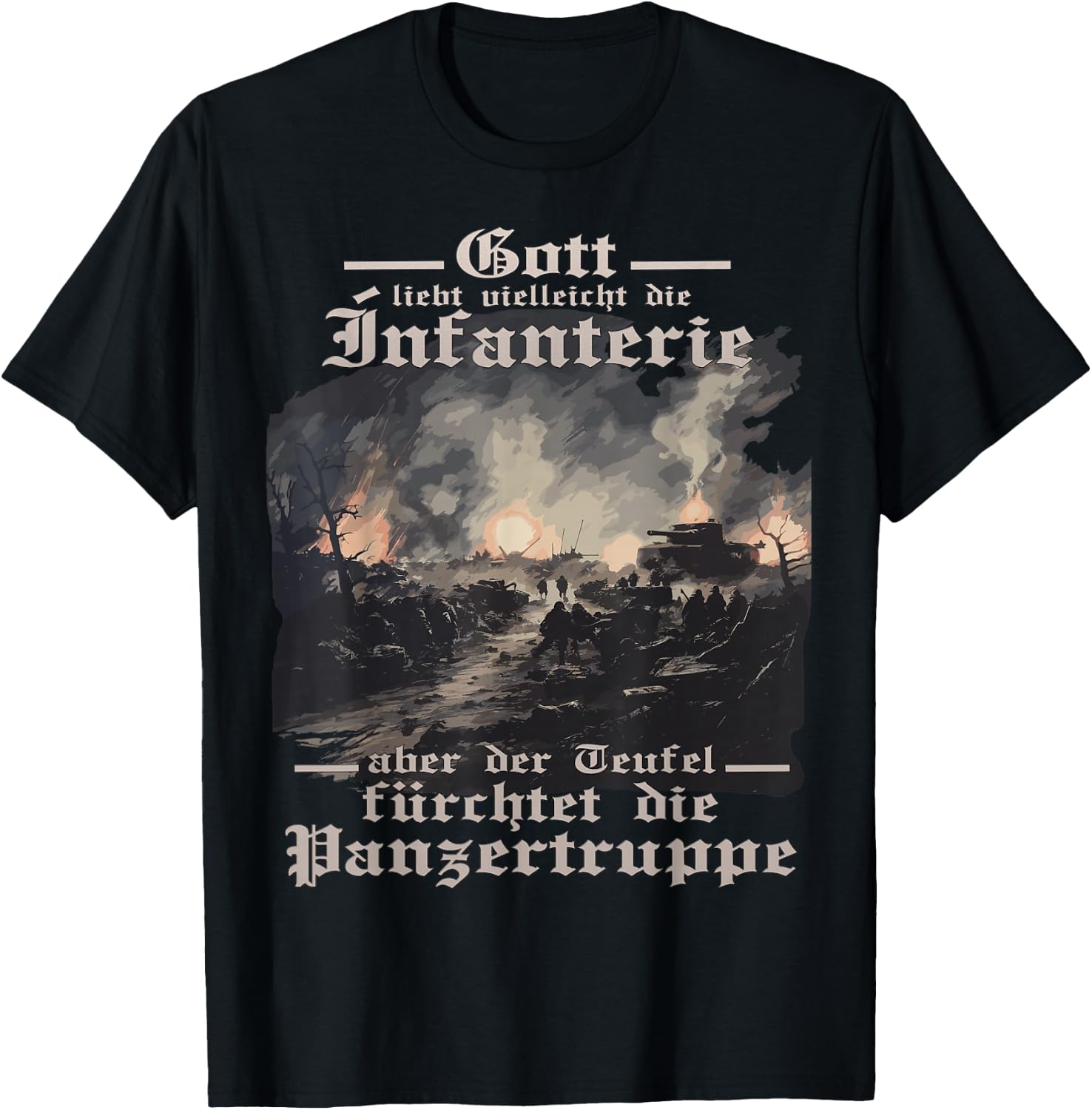 Tiger Tank Dystopian Tank T King Tiger Soldiers , black T-Shirt - T-Shirt | Black