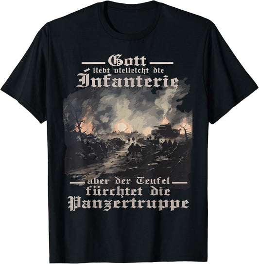 Tiger Tank Dystopian Tank T King Tiger Soldiers , black T-Shirt - T-Shirt | Black