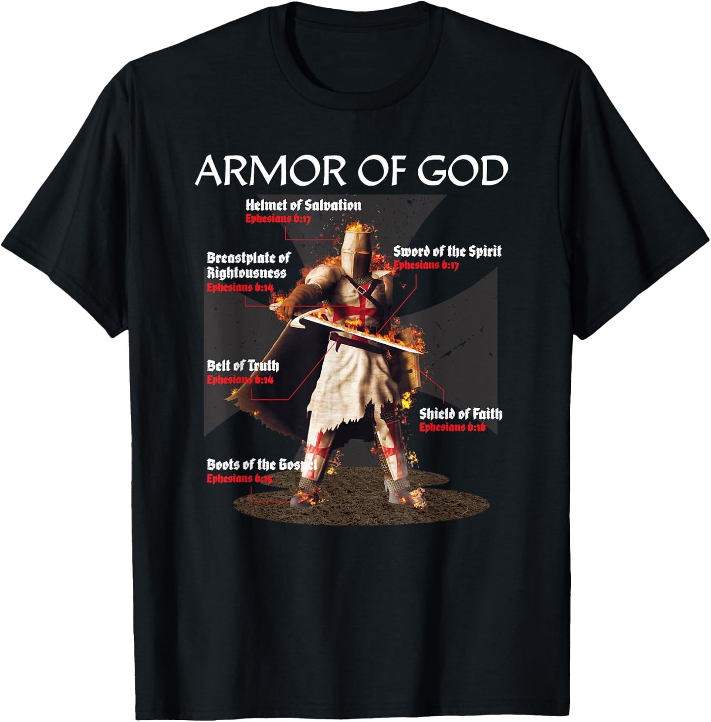 Cool Christian Graphic Religious Verse Gifts Him Men Sayings T-Shirt - T-Shirt | Black