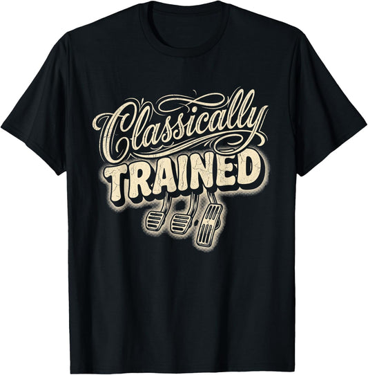 Classically Trained Retro Vintage Car Driving Auto T-Shirt - T-Shirt | Black