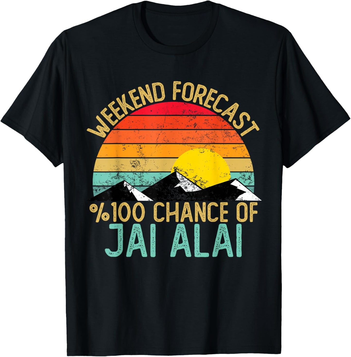 Weekend Forecast Jai Alai Shirts Funny Retro Jai Alai T-Shirt - T-Shirt | Black