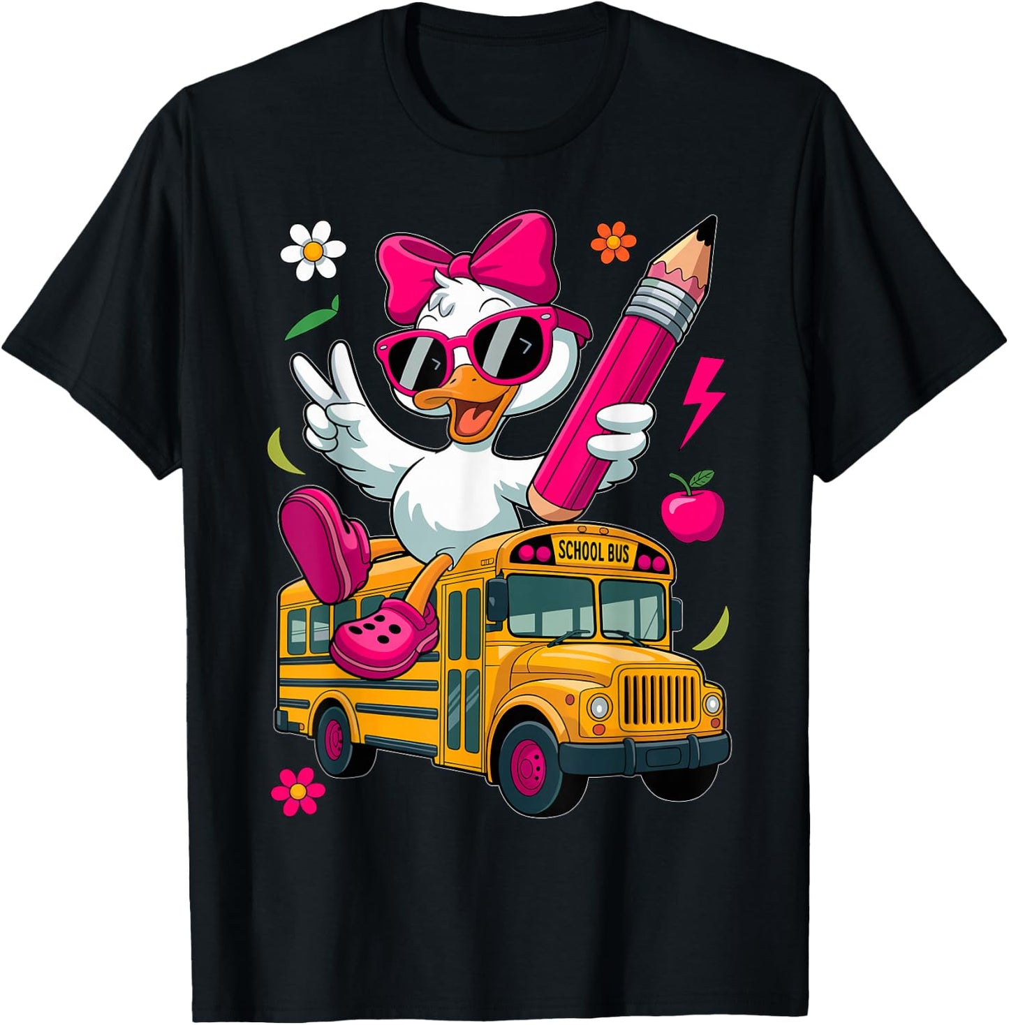Funny Goose Back To School First Day Of School Girls Boys T-Shirt - T-Shirt | Black