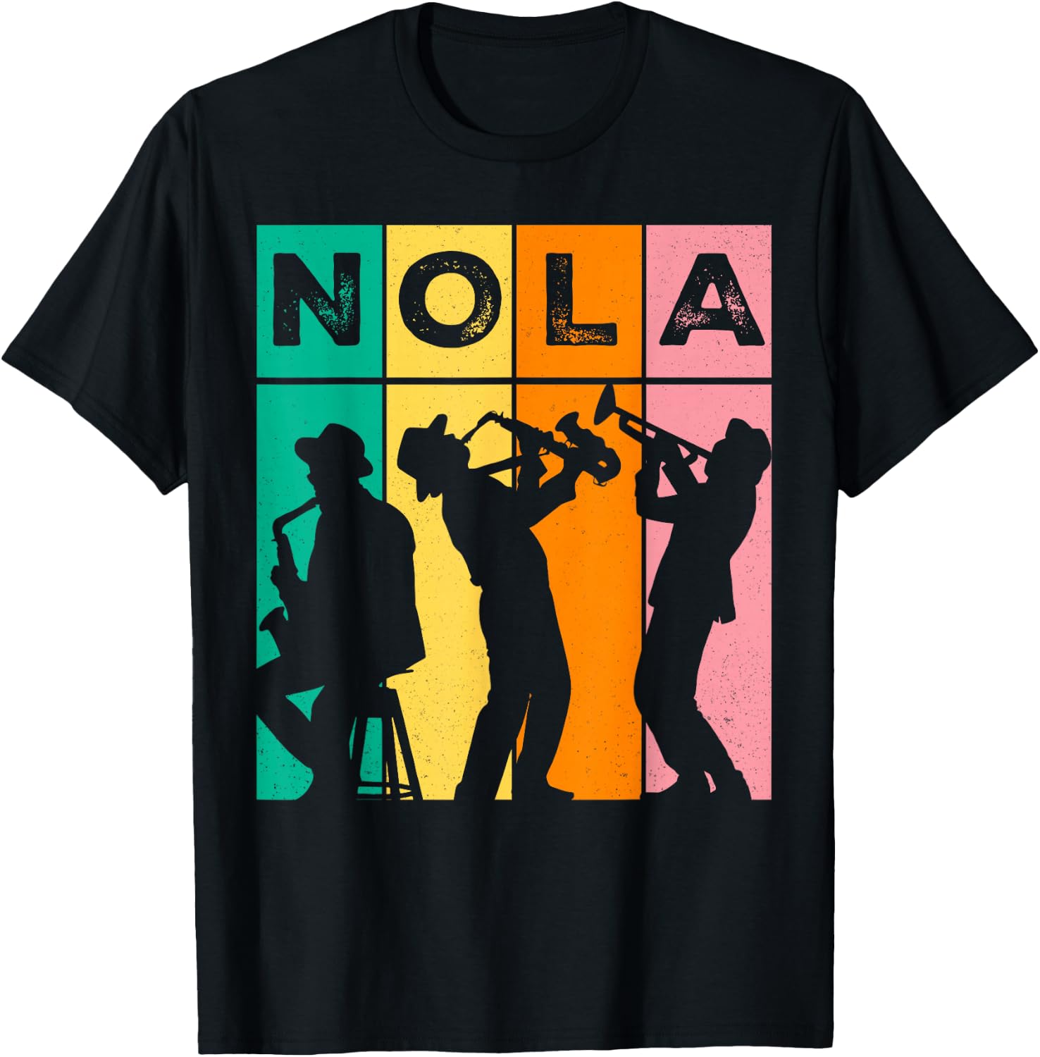 Vintage NOLA New Orleans Mardi Gras Music Carnival Festival T-Shirt - T-Shirt | Black