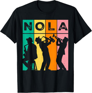 Vintage NOLA New Orleans Mardi Gras Music Carnival Festival T-Shirt - T-Shirt | Black