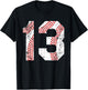 Vintage Baseball 13 Jersey Number T-Shirt - T-Shirt | Black