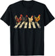 Funny Chickens Crossing Road Parody Lover Gift T-Shirt - T-Shirt | Black