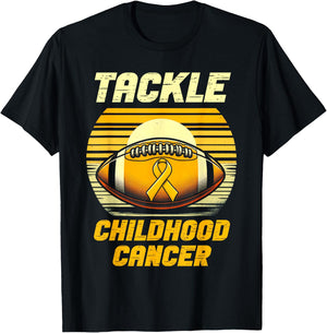 Tackle Football Childhood Cancer Awareness Kids Boys T-Shirt - T-Shirt | Black