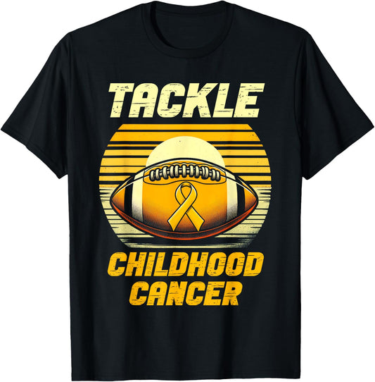 Tackle Football Childhood Cancer Awareness Kids Boys T-Shirt - T-Shirt | Black