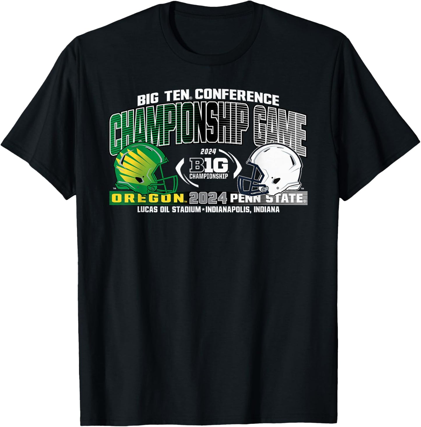 PSU Nittany Lions vs Oregon Ducks Big Ten Championship 2024 T-Shirt - T-Shirt | Black