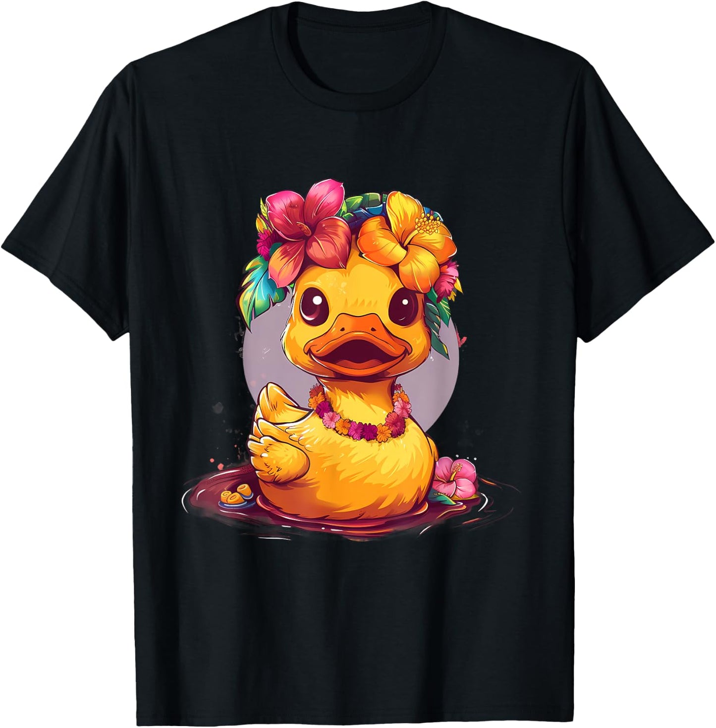 Rubber Duck Hawaiian Hawaii Rubber Duckie Rubber Duckling T-Shirt - T-Shirt | Black