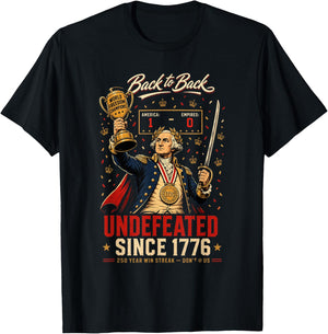1776 National Champions George Washington Patriotic History T-Shirt - T-Shirt | Black