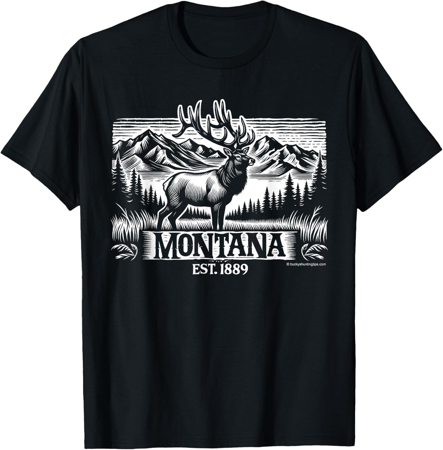 Montana - Elk Est. 1889 Rocky Mountain Elk T-Shirt - T-Shirt | Black