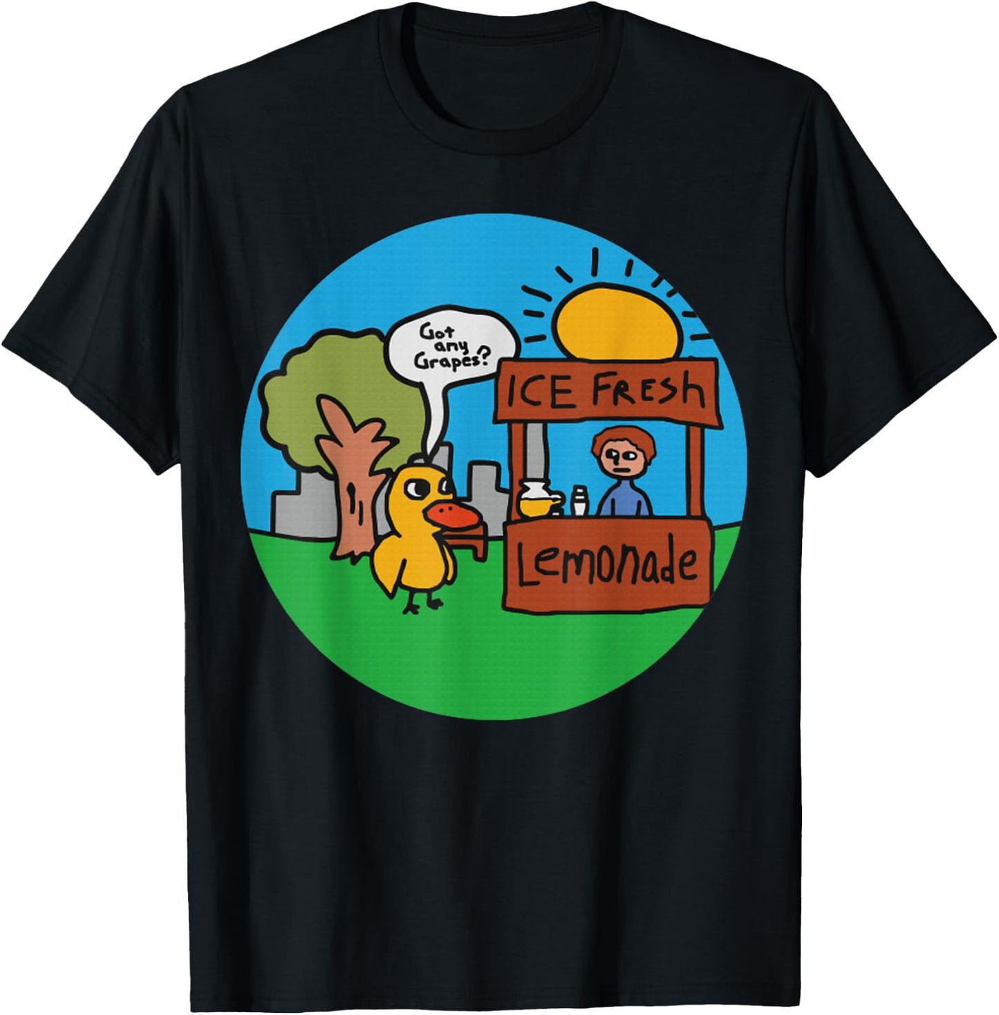 Vintage Lemonade Duck Lemonade Stand Funny Meme T-Shirt - T-Shirt | Black