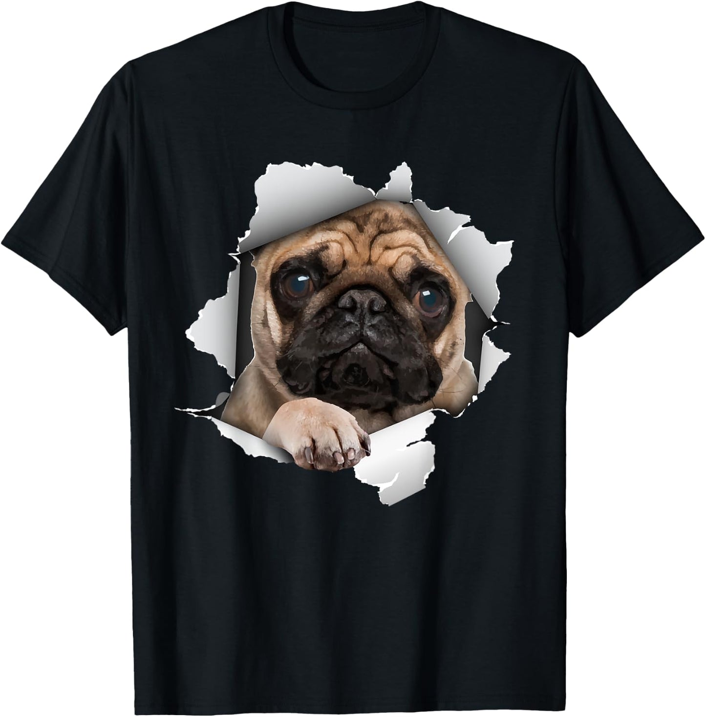 Cute Pug Design Women Kids Pet Dog Breed Pug Lovers T-Shirt - T-Shirt | Black