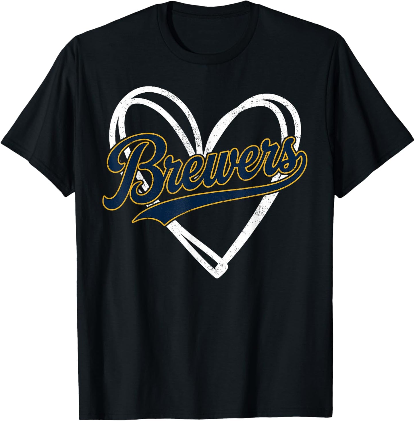 Vintage Brewers Retro Classic Heart Gifts Women Kids T-Shirt - T-Shirt | Black