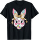 Cute Rabbit Bunny Face Blowing Bubble Gum Easter Day Girls T-Shirt - T-Shirt | Black