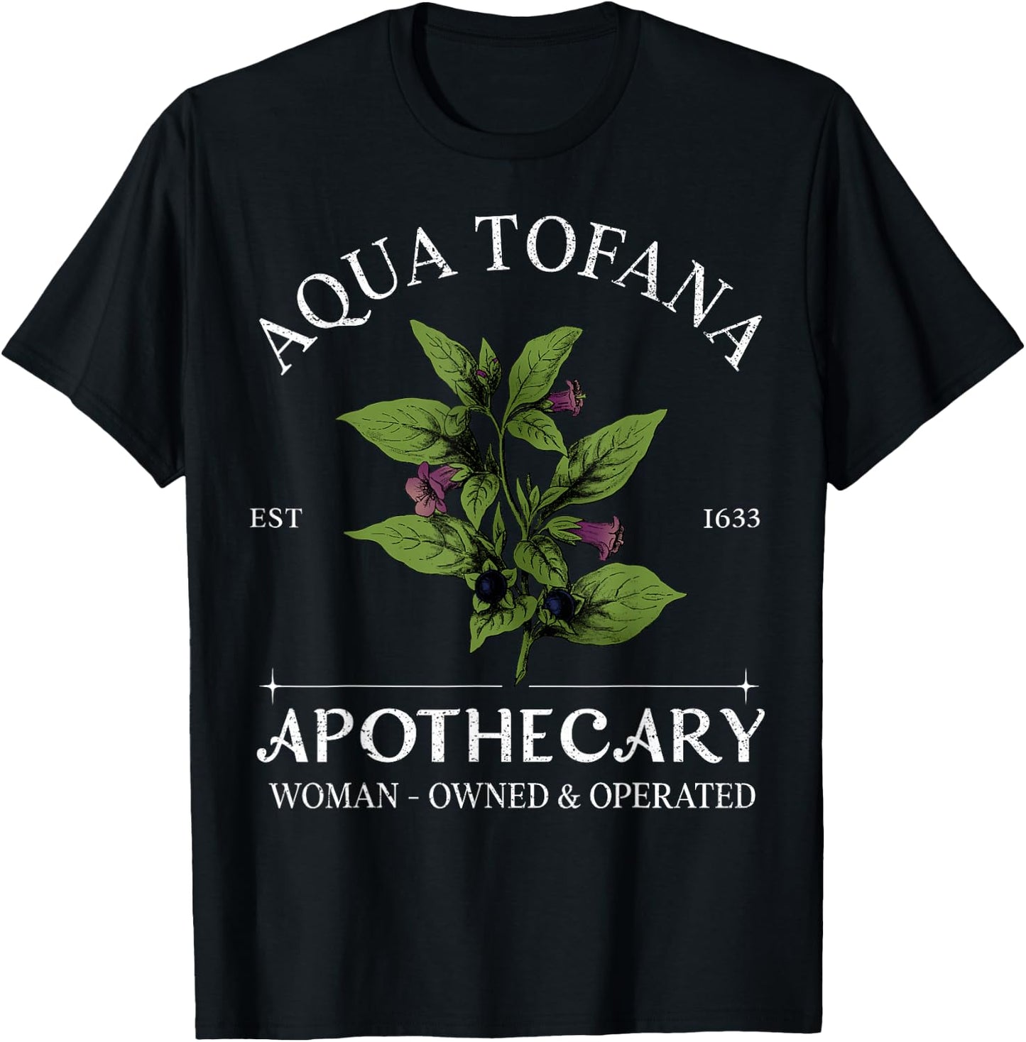 Funny Feminist Aqua Tofana Apothecary Vintage Design Women T-Shirt - T-Shirt | Black