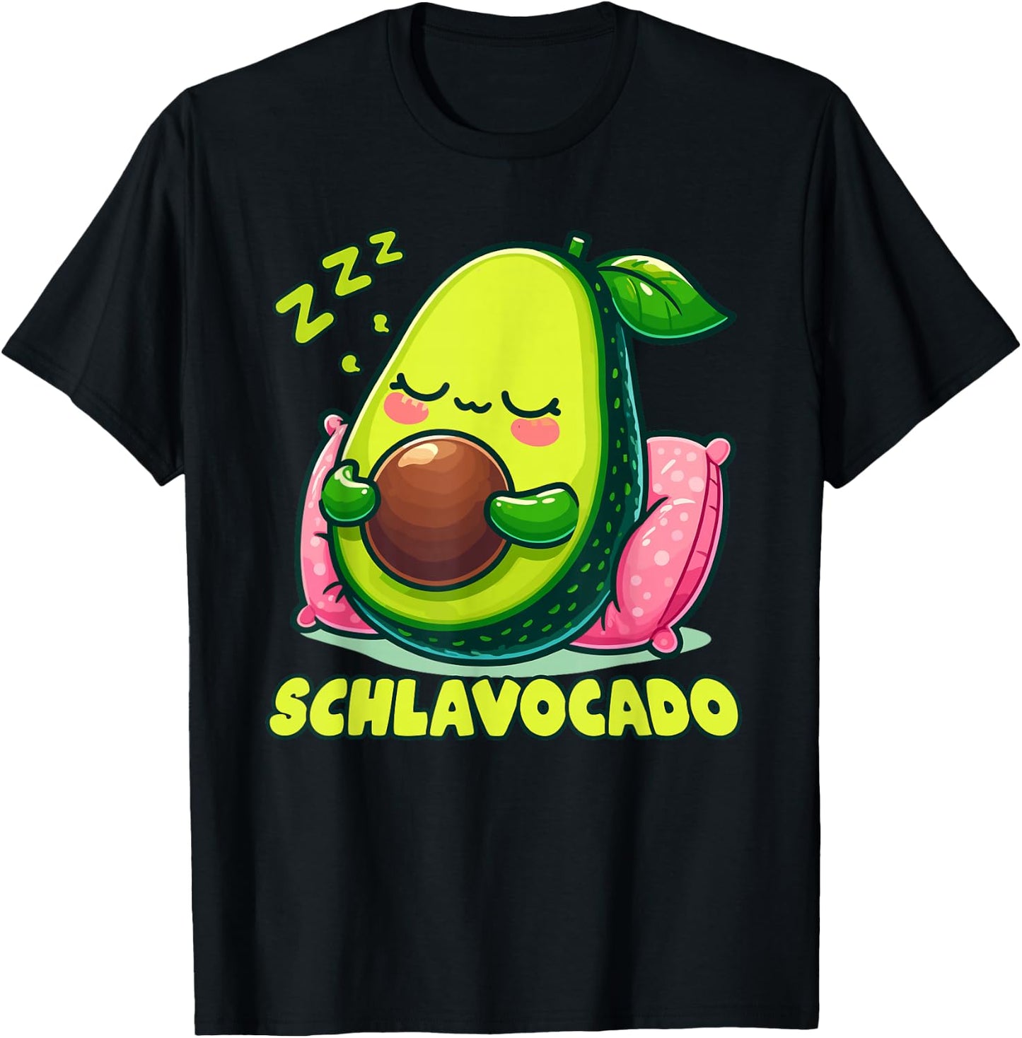Official Sleep Shirt Avocado Sleep T-Shirt - T-Shirt | Black