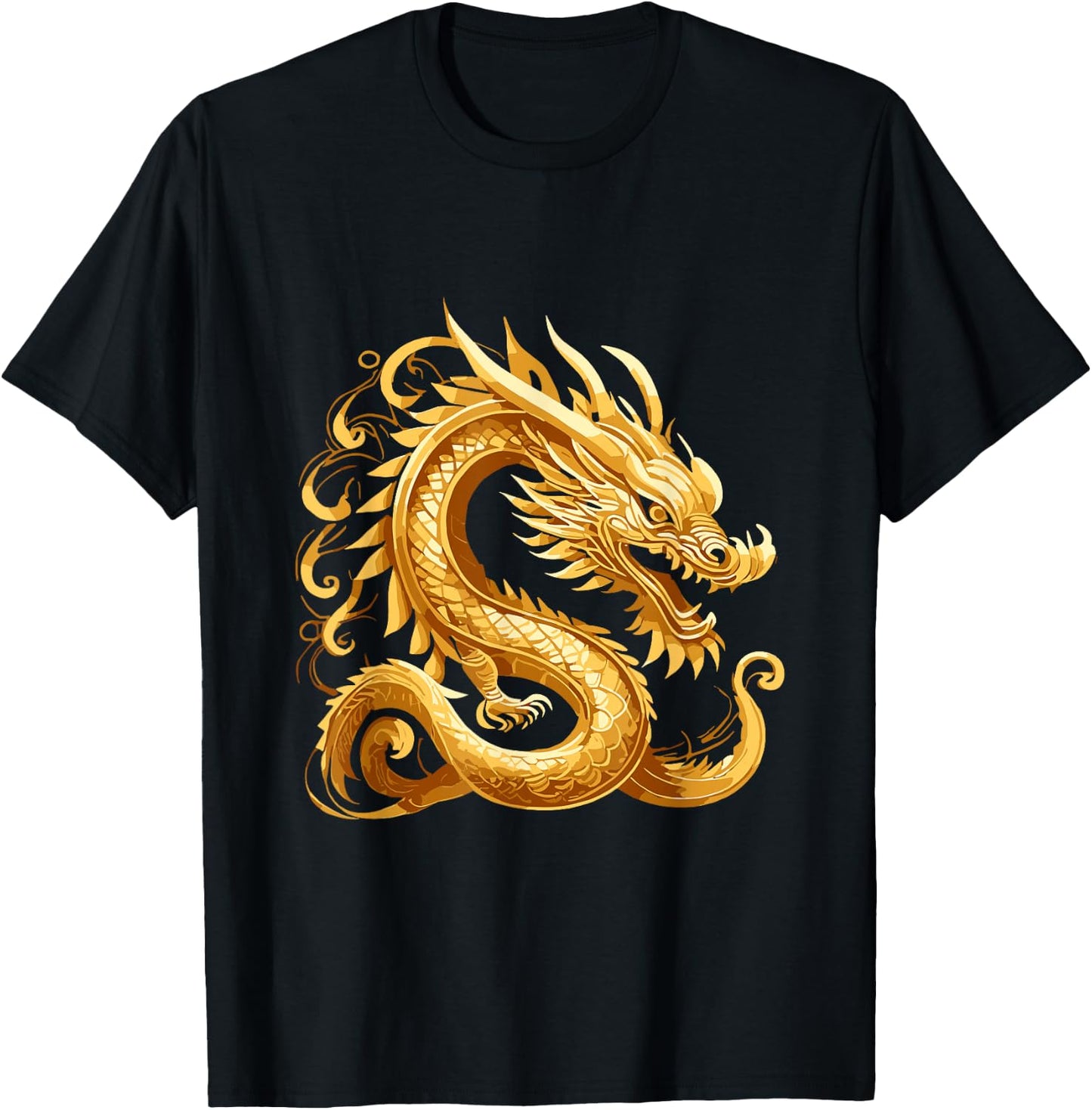 Chinese New Year Red Dragon Gold Zodiac Spring Festival Luna T-Shirt - T-Shirt | Black