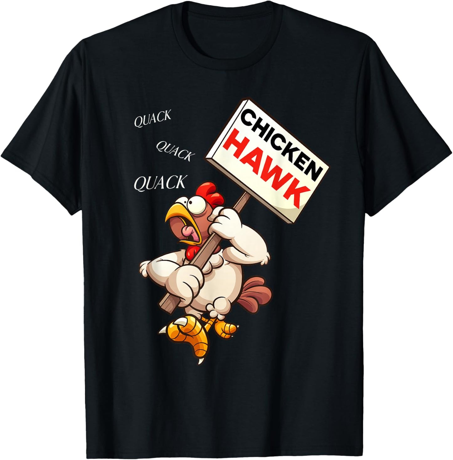 Chicken Hawk Funny Cartoon Design for Humor Lovers T-Shirt - T-Shirt | Black