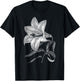 Lily Flower Retro Vintage Floral Graphic Gift - White Lily T-Shirt - T-Shirt | Black