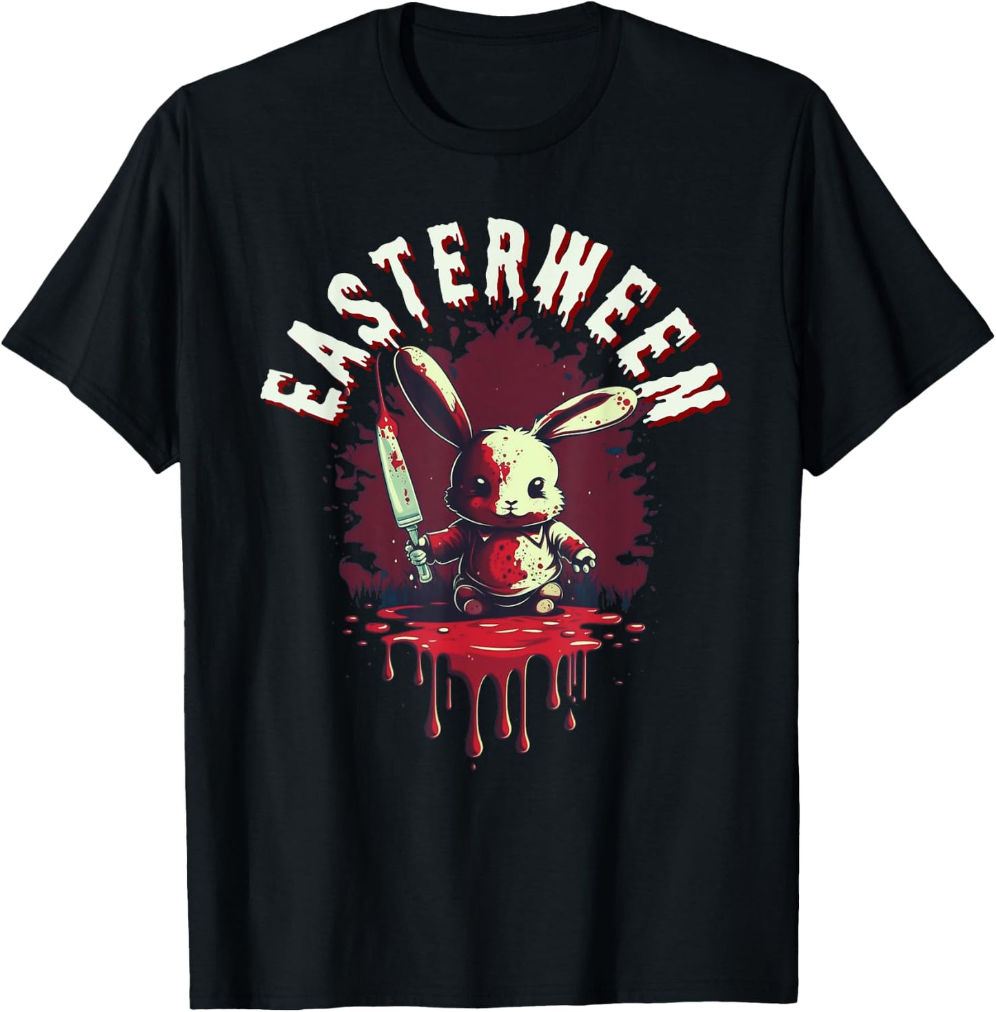 Easterween Happy Easter Scary Easter Bunny Costume Halloween T-Shirt - T-Shirt | Black
