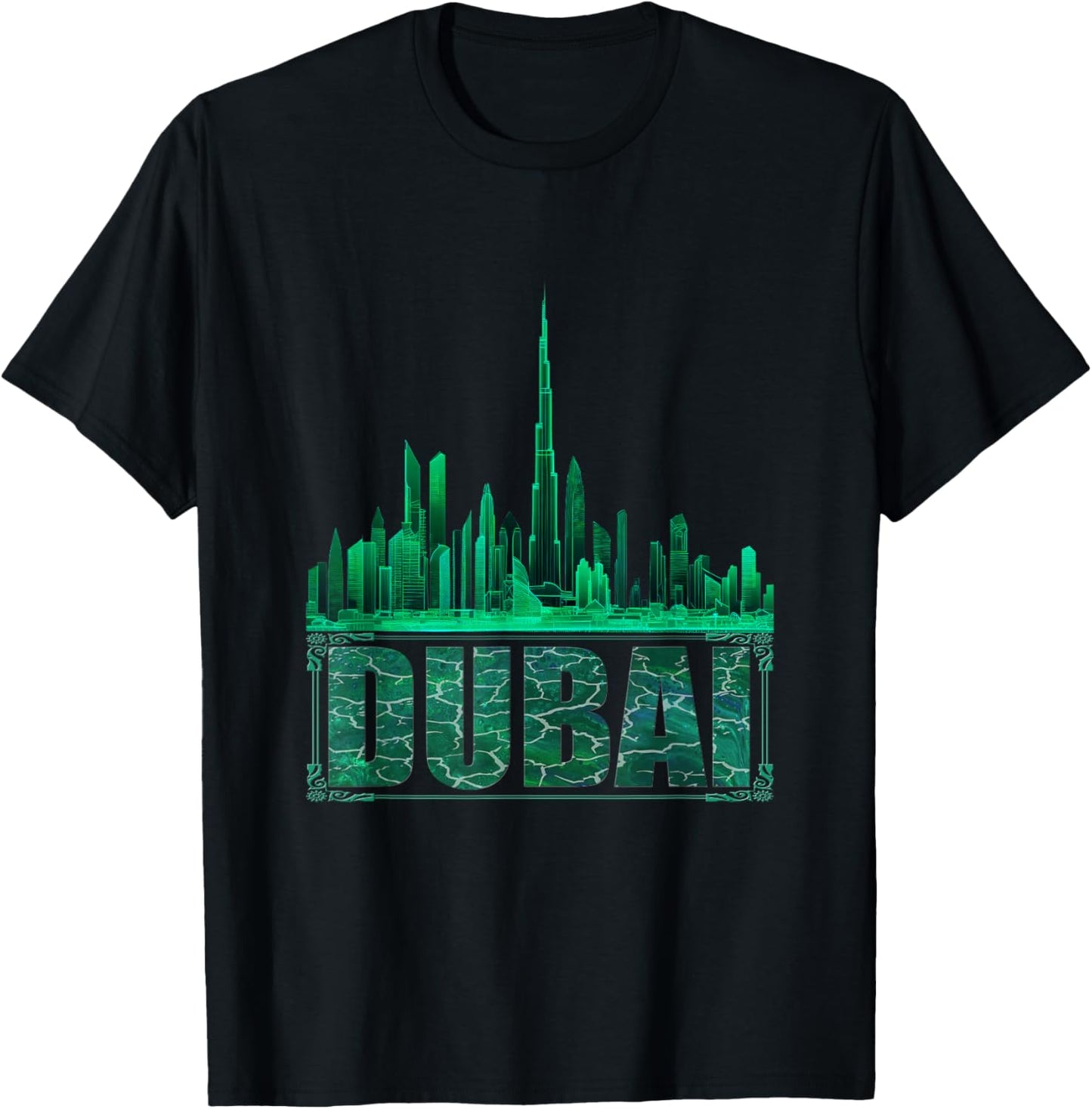 Dubai Burj Khalifa Souvenir United Arab Emirates Skyline UAE , Black, S T-Shirt - T-Shirt | Black