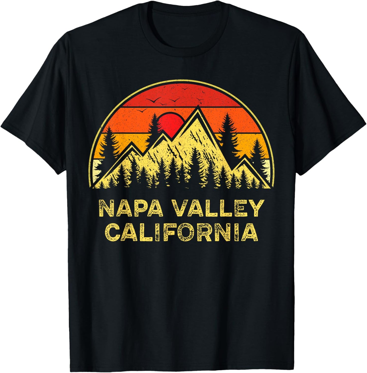 Vintage Napa Valley California CA Mountains Hiking Souvenir T-Shirt - T-Shirt | Black