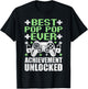 Gamer Grandpa Fathers Day, Best Pop Pop Achievement Unlocked T-Shirt - T-Shirt | Black