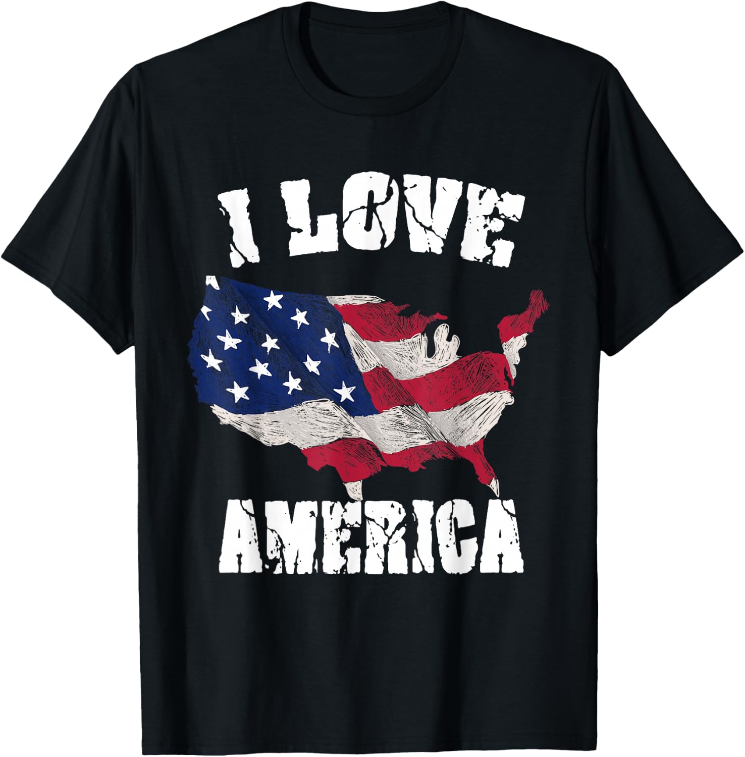 I Love America USA 4th of July Gift T-Shirt - T-Shirt | Black
