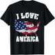 I Love America USA 4th of July Gift T-Shirt - T-Shirt | Black