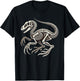 Velociraptor Dinosaur Skeleton Halloween T-Shirt - T-Shirt | Black