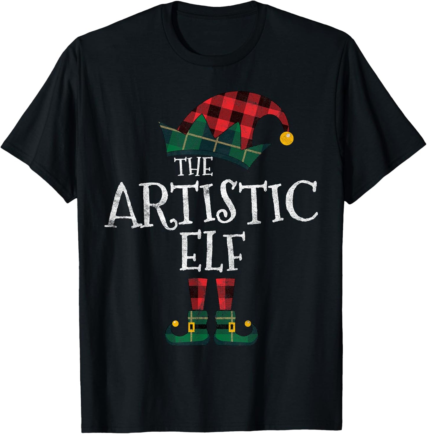 The Artistic Elf Matching Family Group Gift Funny Christmas T-Shirt - T-Shirt | Black