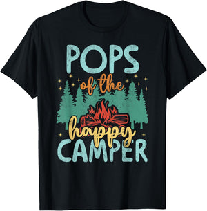 Pops of Happy Camper 1st Birthday Party Retro Pops T-Shirt - T-Shirt | Black