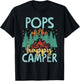Pops of Happy Camper 1st Birthday Party Retro Pops T-Shirt - T-Shirt | Black