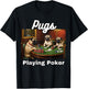 Dogs Playing Poker Pugs Pug Dog T-Shirt - T-Shirt | Black