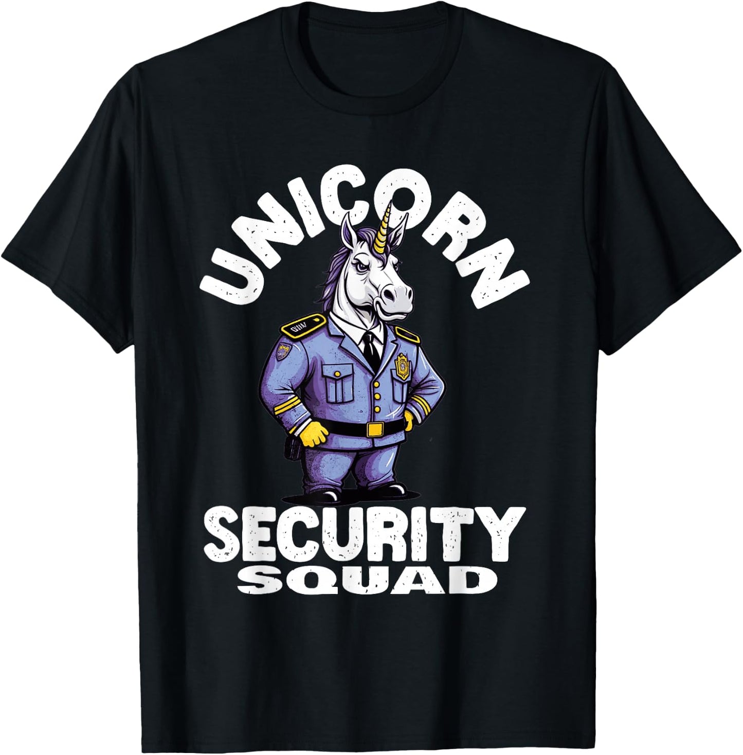 Men and Boys Unicorn Security Squad Protecting the Magic T-Shirt - T-Shirt | Black
