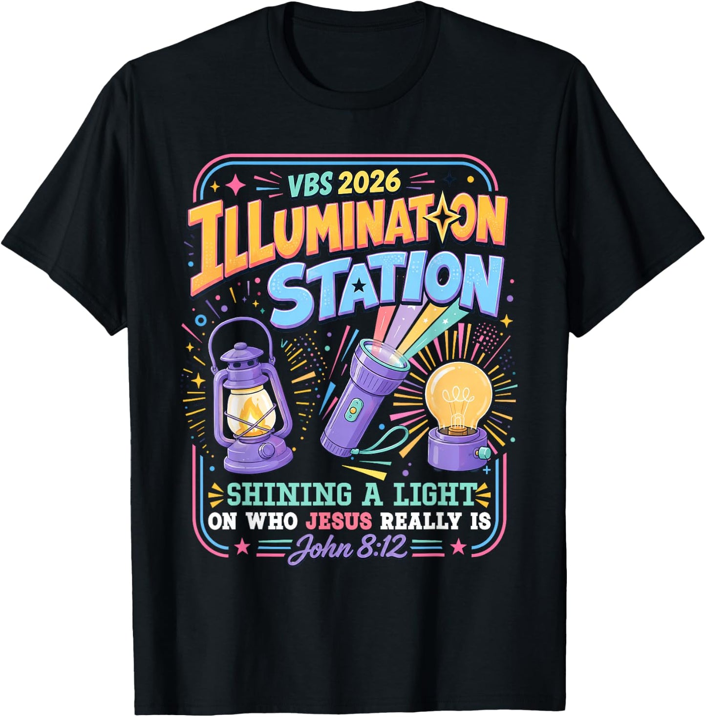 VBS Crew 2026 Illumination Station Vacation Bible School T-Shirt - T-Shirt | Black
