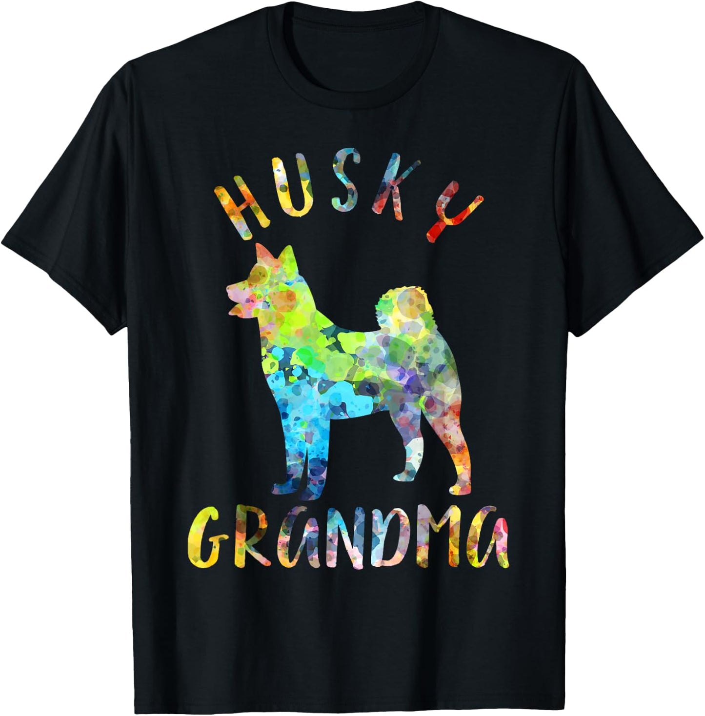 Husky Grandma Funny Siberian Husky Owner T-Shirt - T-Shirt | Black