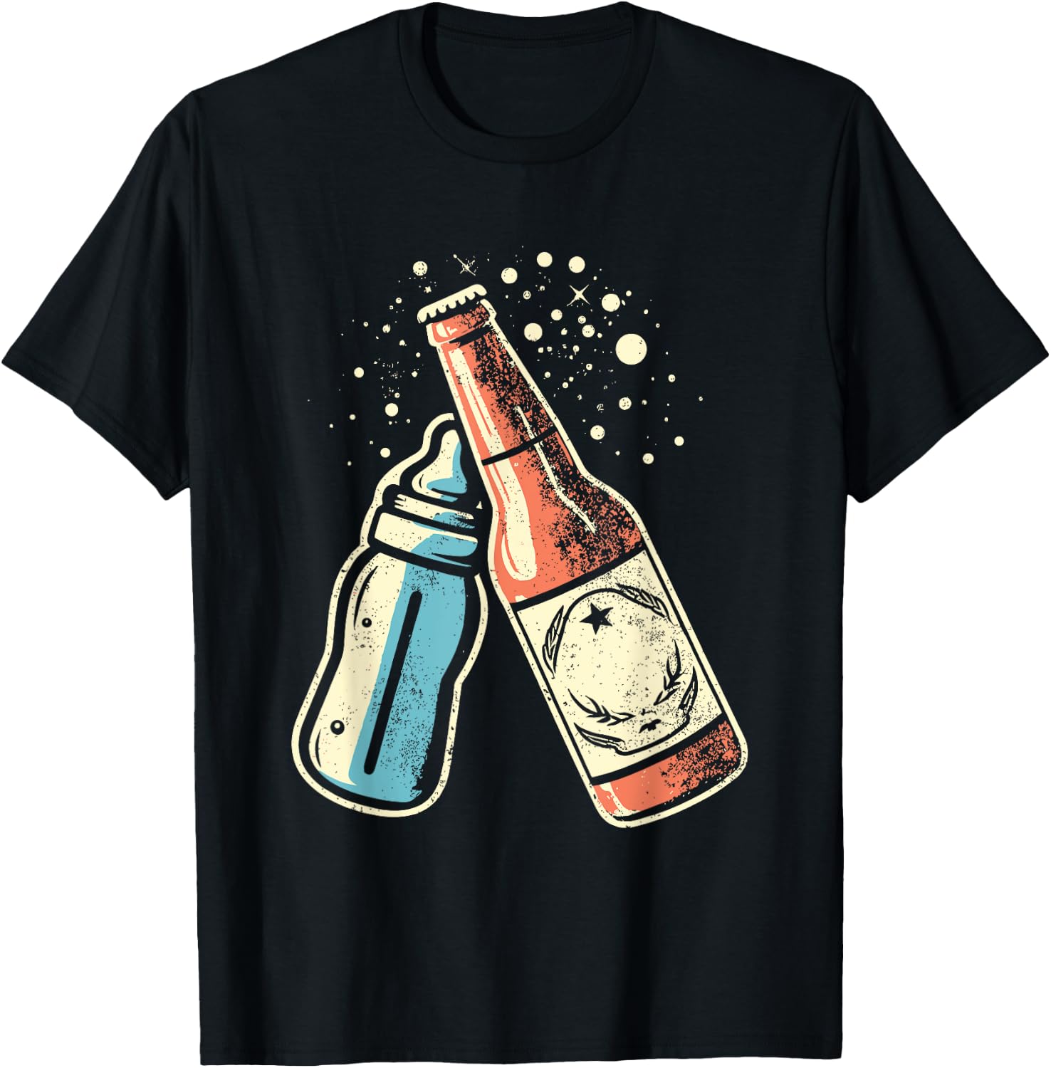 Beer Baby Bottle Toast - Cheers First Time Father To Be T-Shirt - T-Shirt | Black