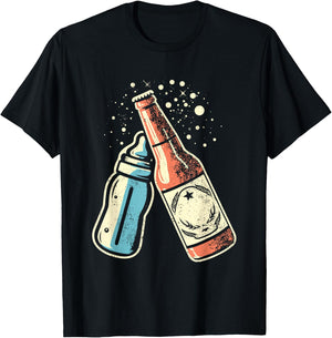 Beer Baby Bottle Toast - Cheers First Time Father To Be T-Shirt - T-Shirt | Black