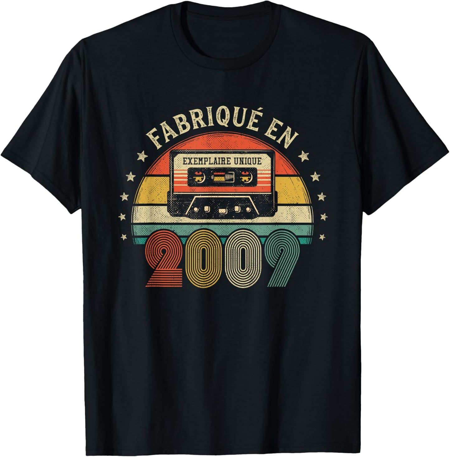 Fabriqué en 2009 Vintage Cassette - Cadeau Anniversaire 2009 T-Shirt - T-Shirt | Black