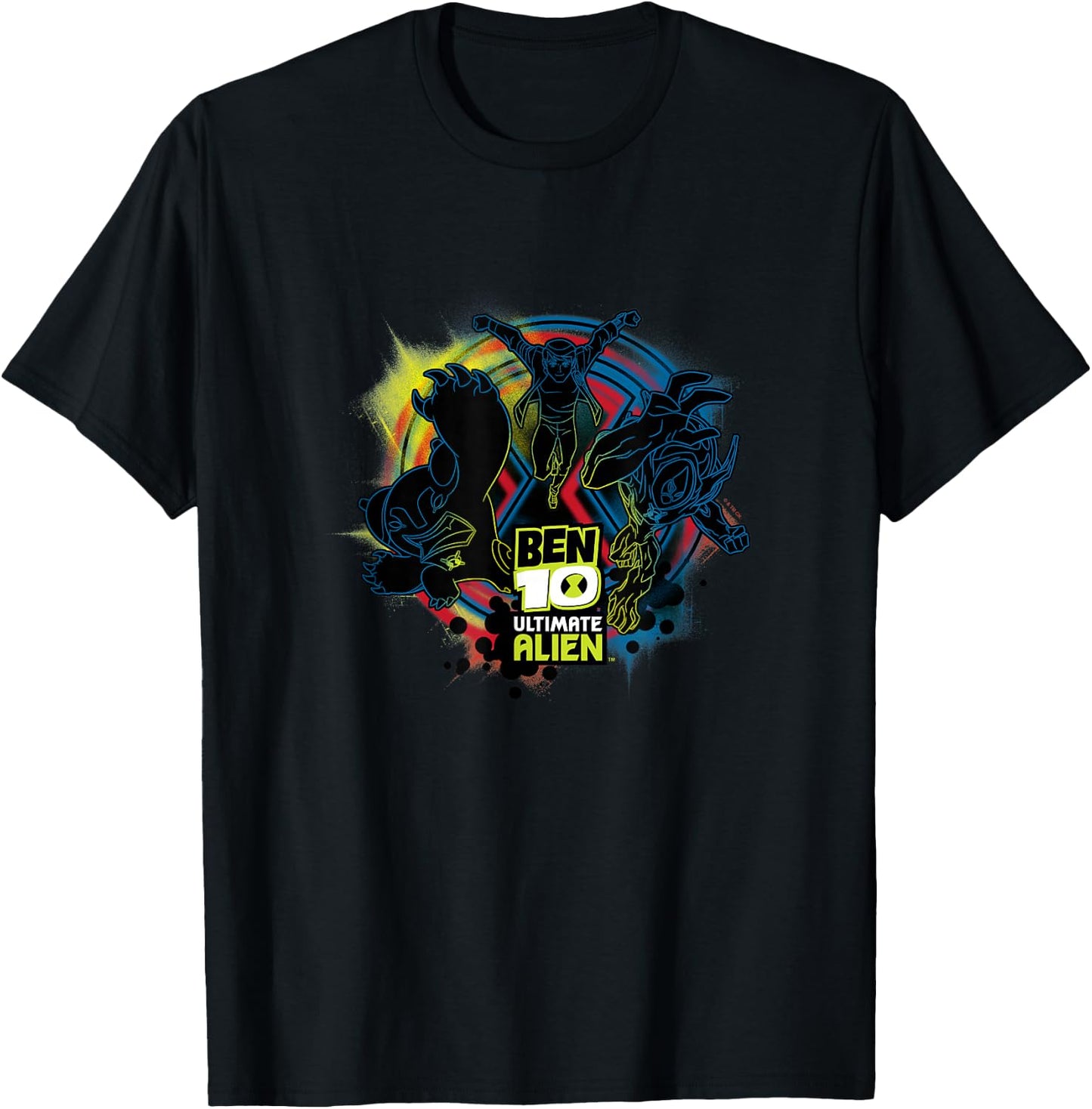 Ben 10 Ultimate Alien: Cosmic Destruction Alien Silhouettes T-Shirt - T-Shirt | Black