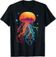Jellyfish Ocean Animal Scuba Diving Rainbow Jelly Fish T-Shirt - T-Shirt | Black