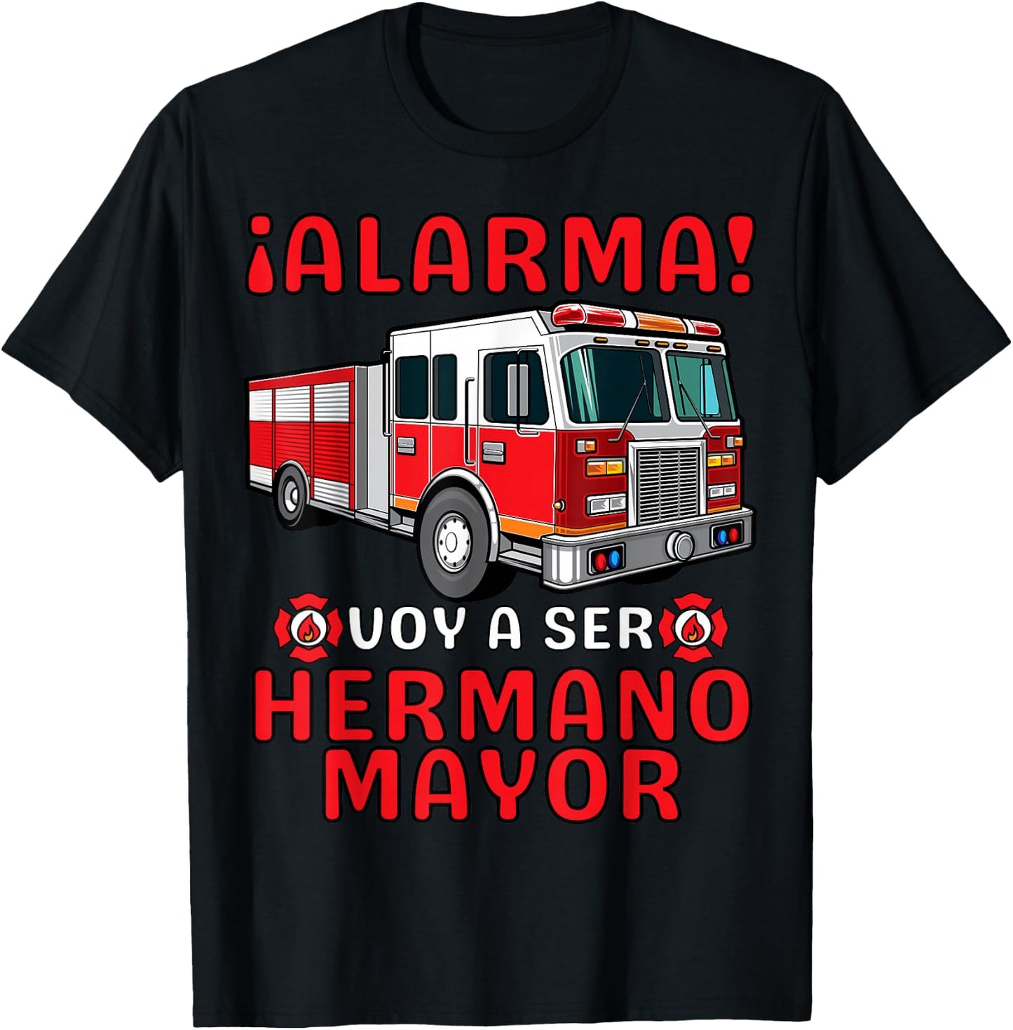Hermano Mayor Bombero, Voy A Ser Hermano Mayor T-Shirt - T-Shirt | Black